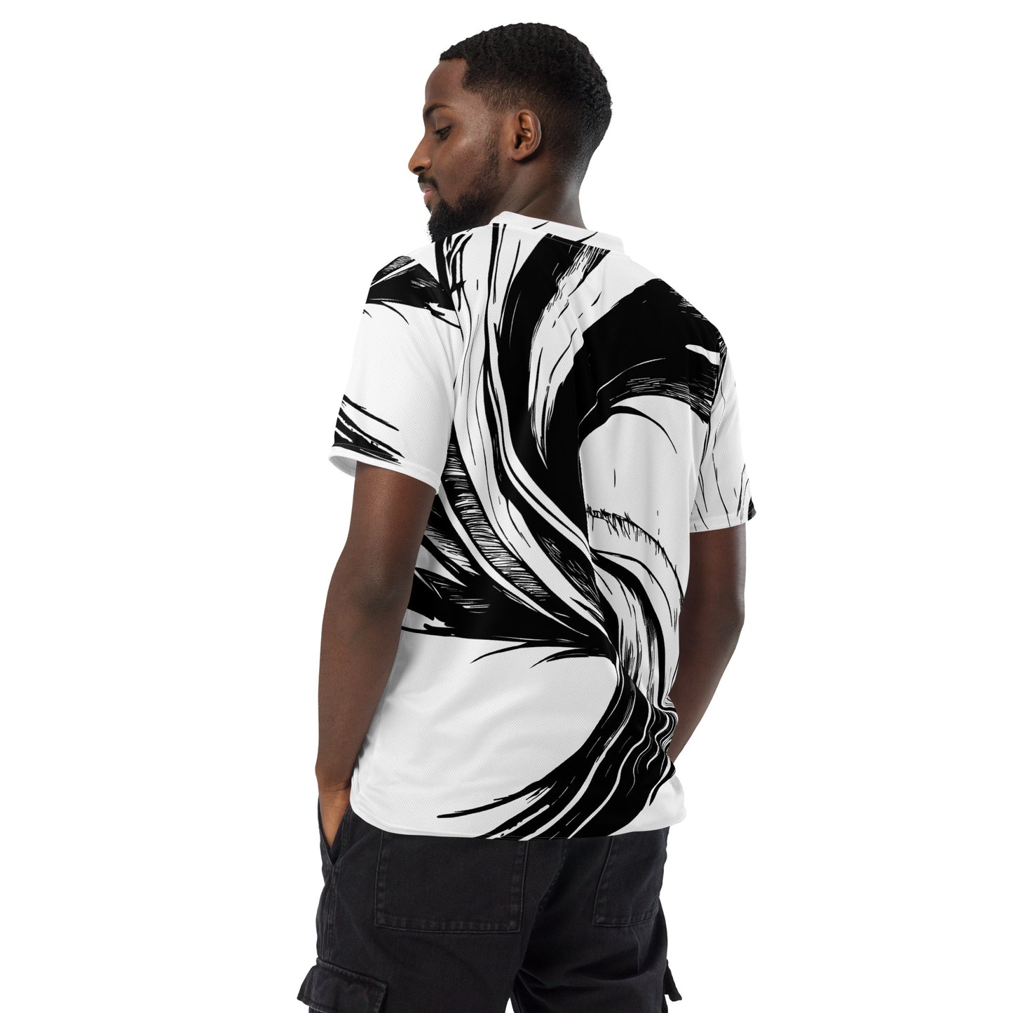 Mens Smoke Spiral V-Neck T-Shirt