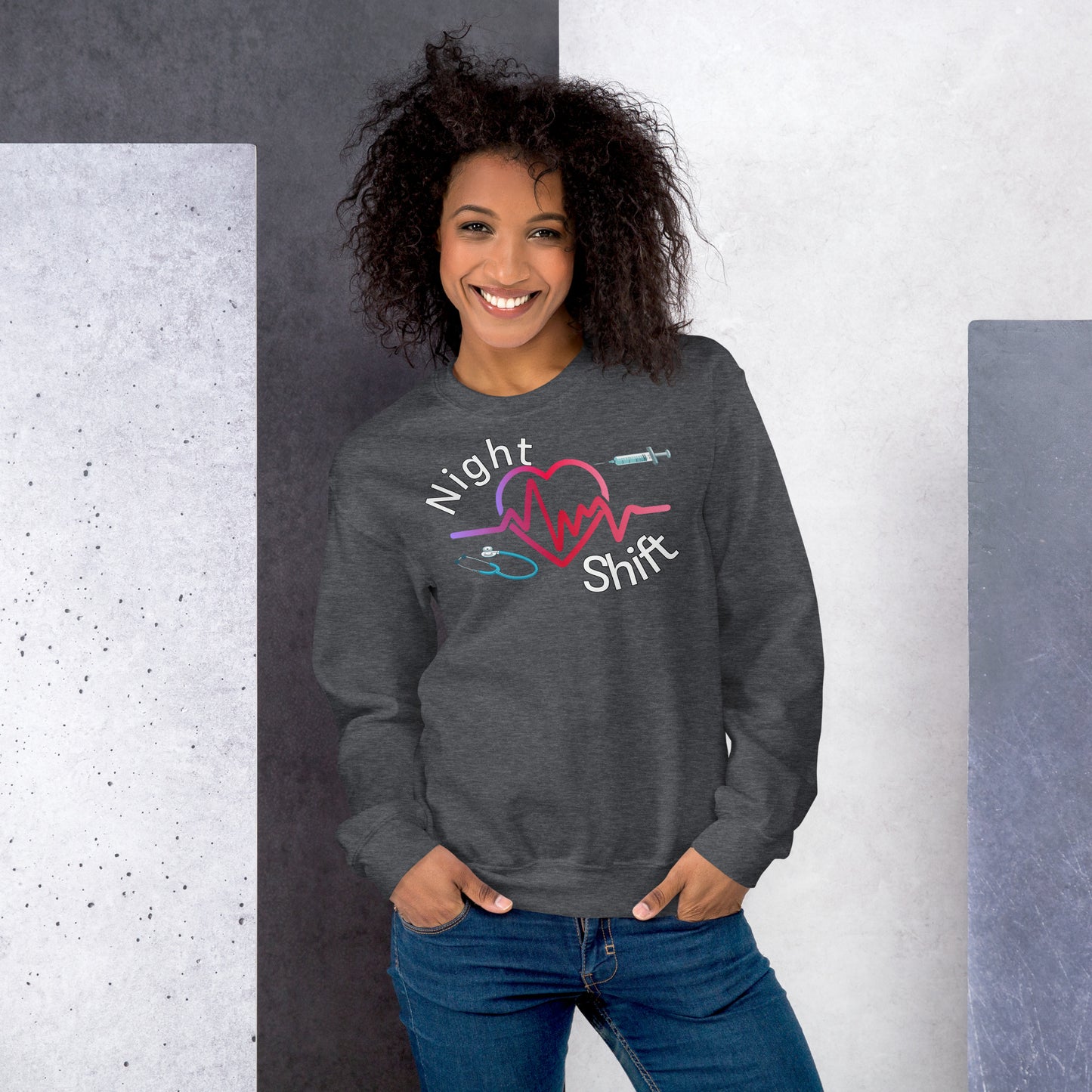 Heart Night Shift Nurse Sweatshirt