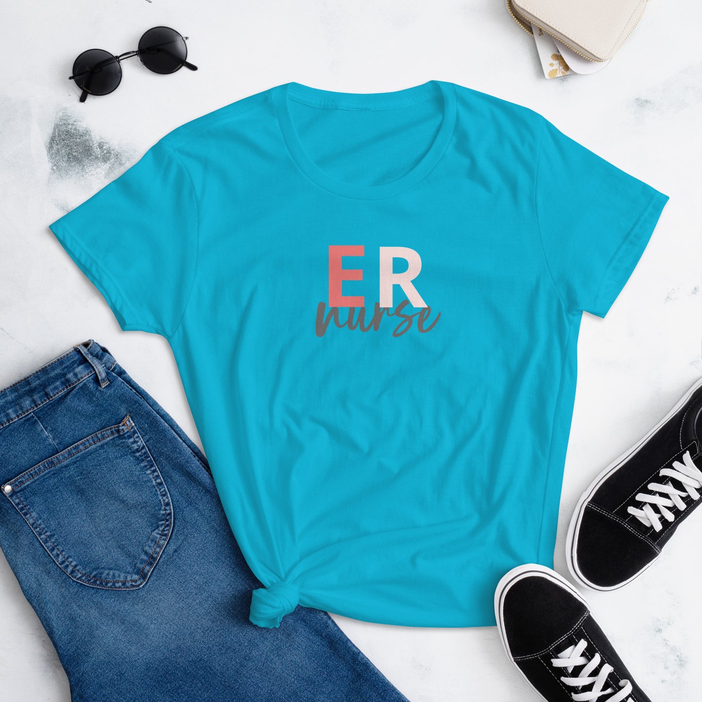 ER Nurse White Short Sleeve T-shirt