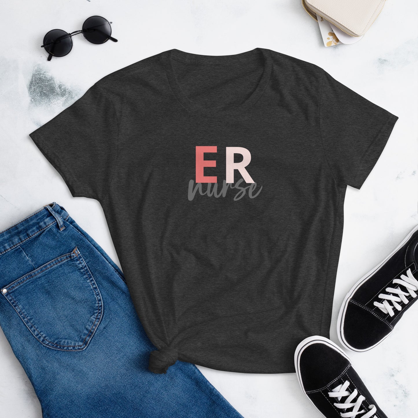 ER Nurse White Short Sleeve T-shirt