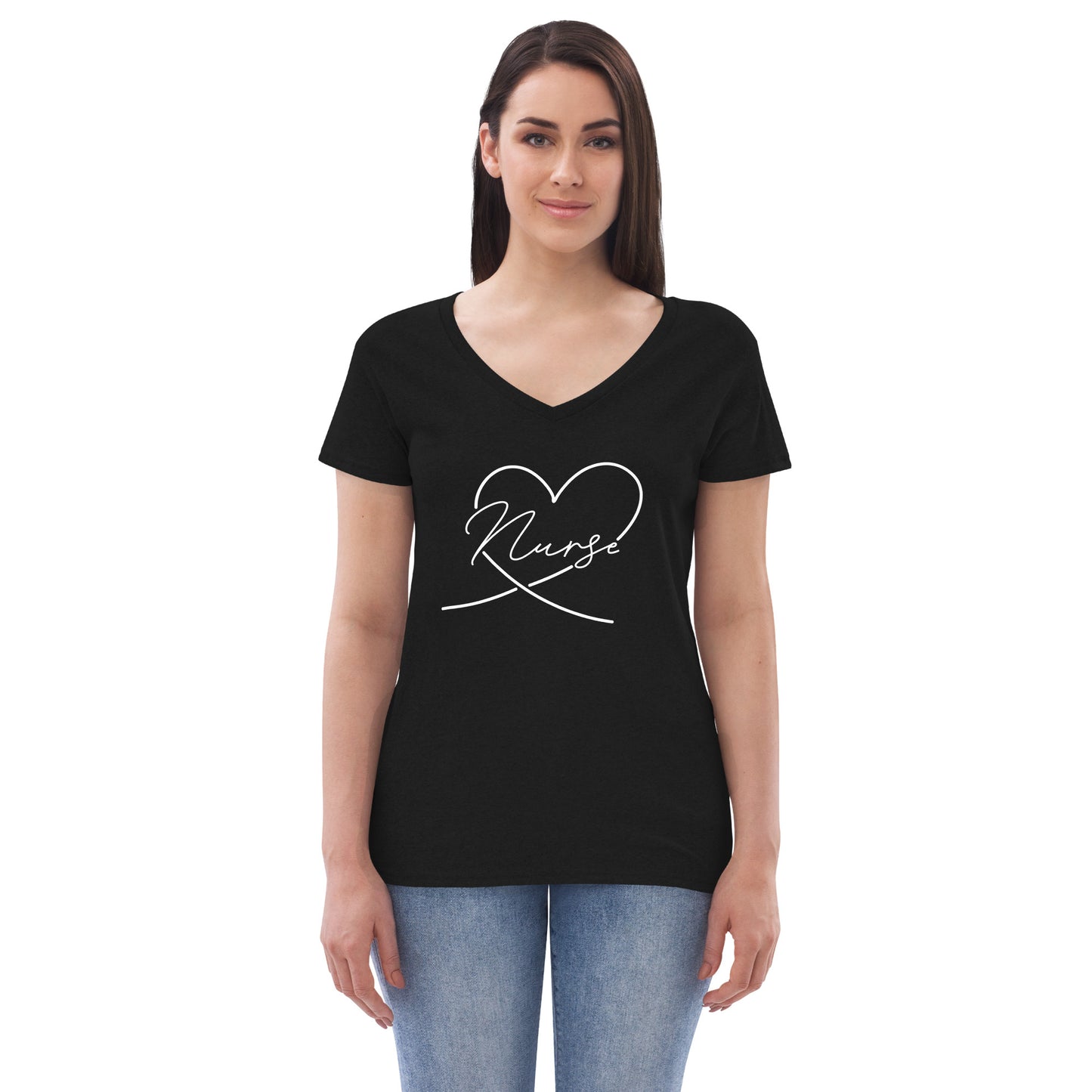 Heart Nurse V-Neck Tee (Black, Dark Grey & Dark Blue)