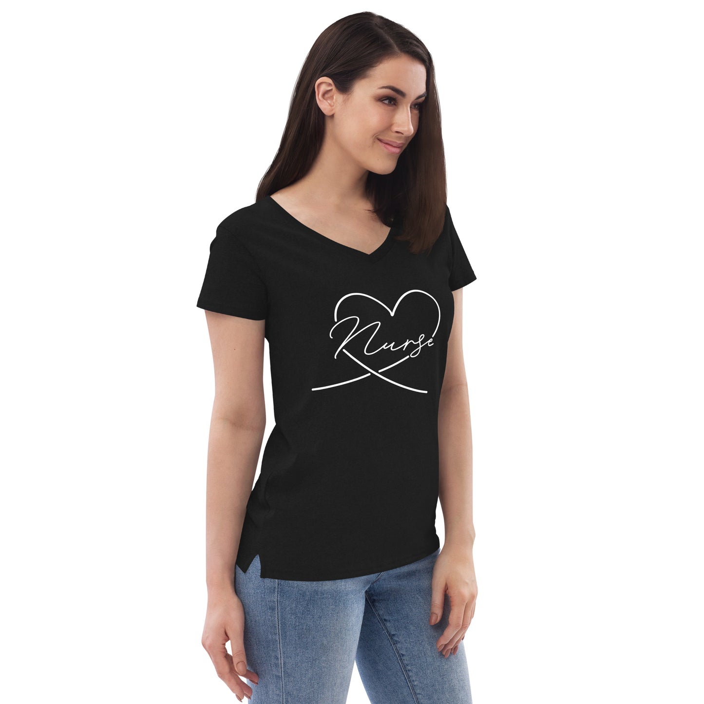 Heart Nurse V-Neck Tee (Black, Dark Grey & Dark Blue)