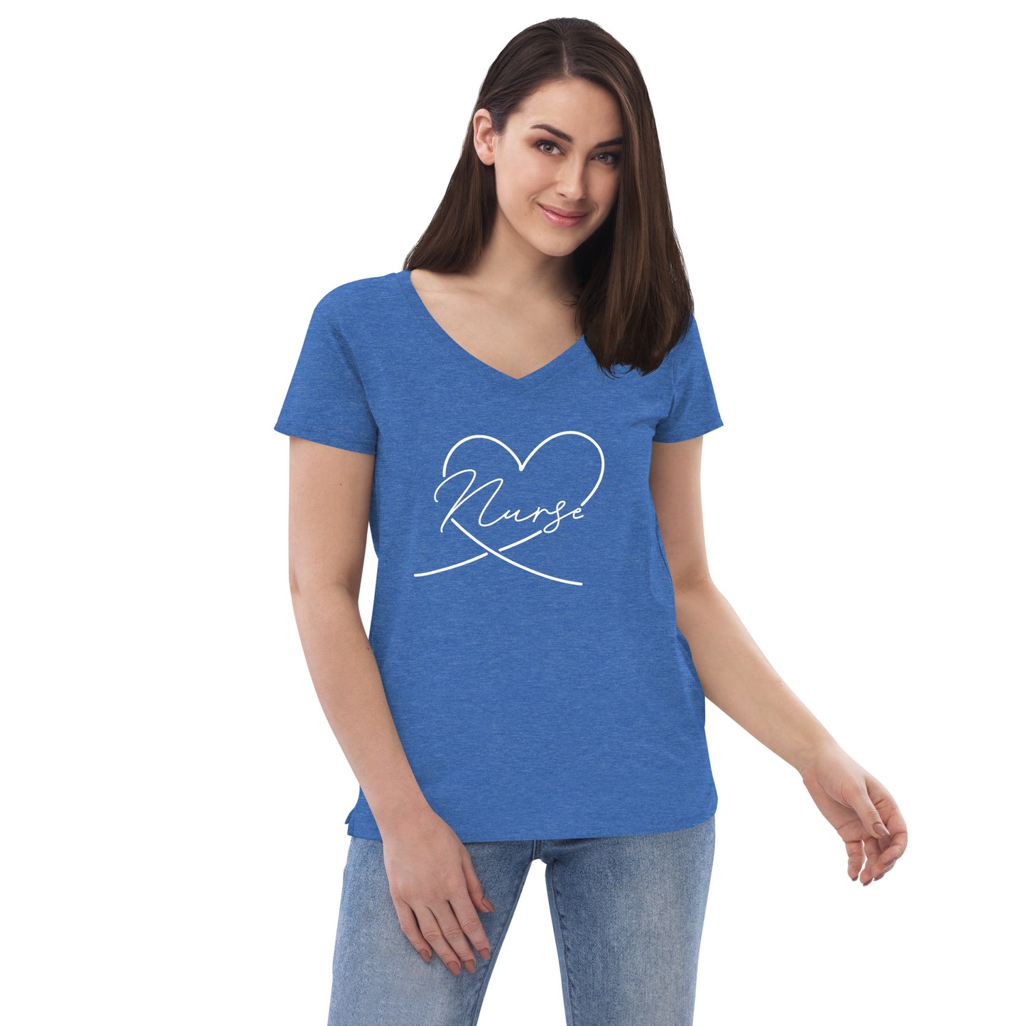 Heart Nurse V-Neck Tee (Black, Dark Grey & Dark Blue)