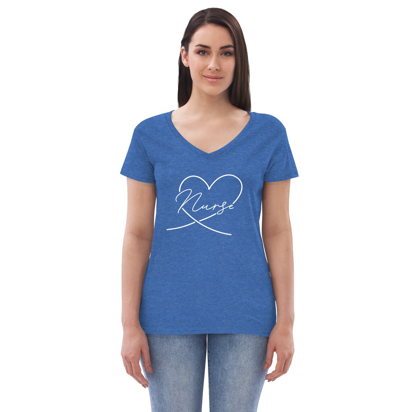 Heart Nurse V-Neck Tee (Black, Dark Grey & Dark Blue)