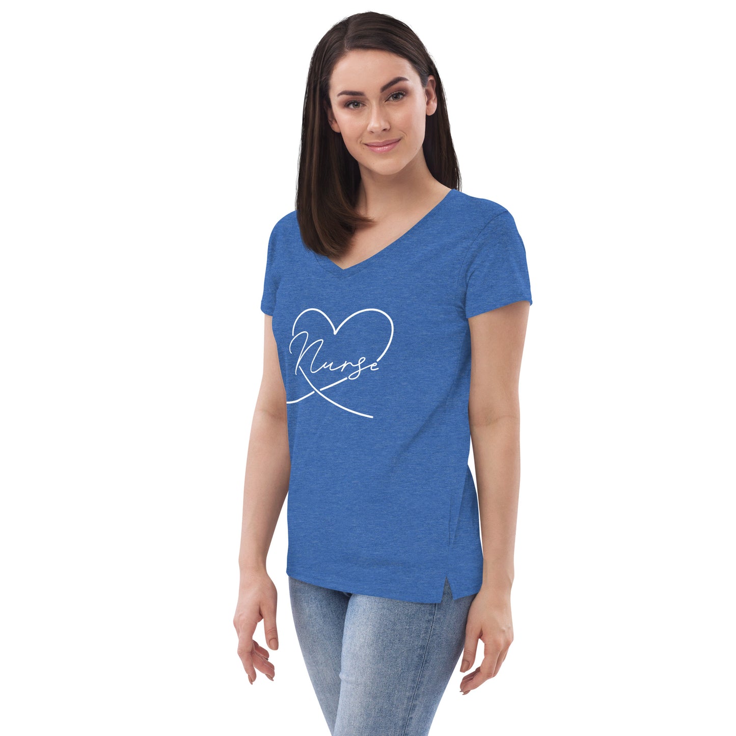 Heart Nurse V-Neck Tee (Black, Dark Grey & Dark Blue)