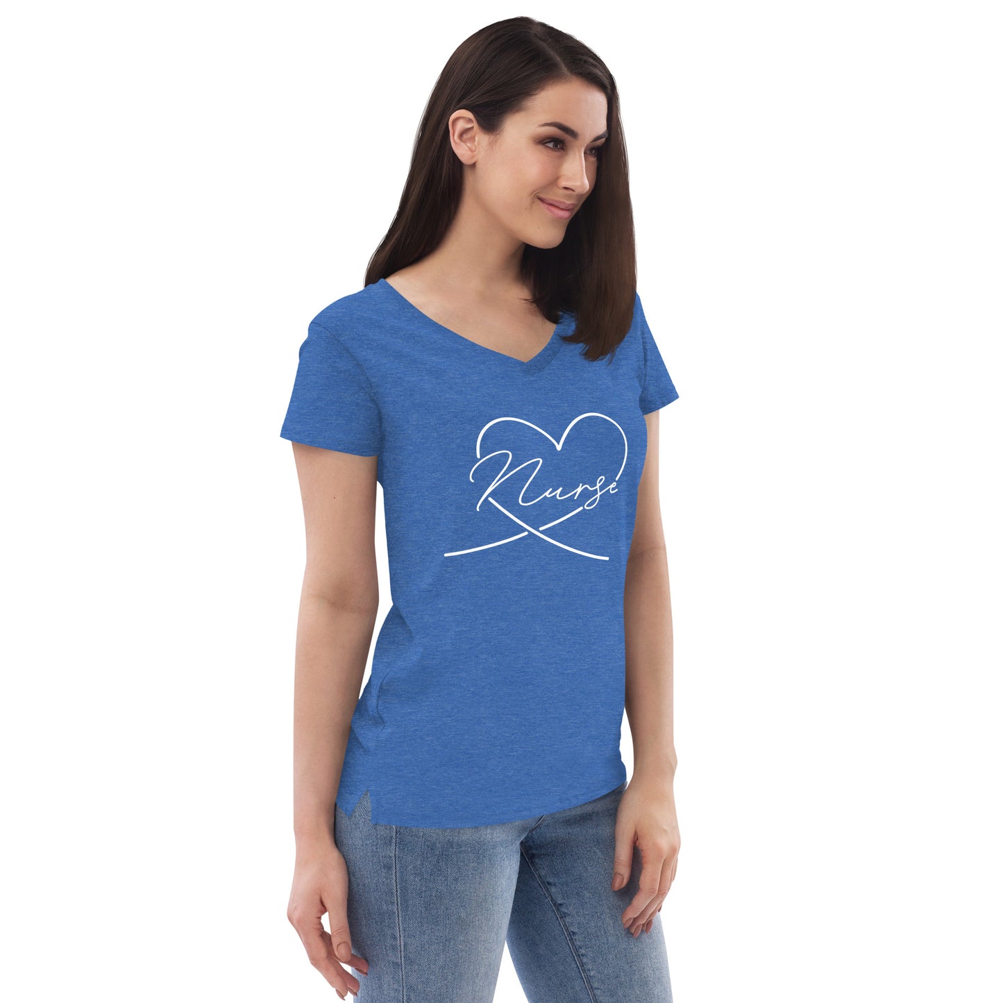 Heart Nurse V-Neck Tee (Black, Dark Grey & Dark Blue)