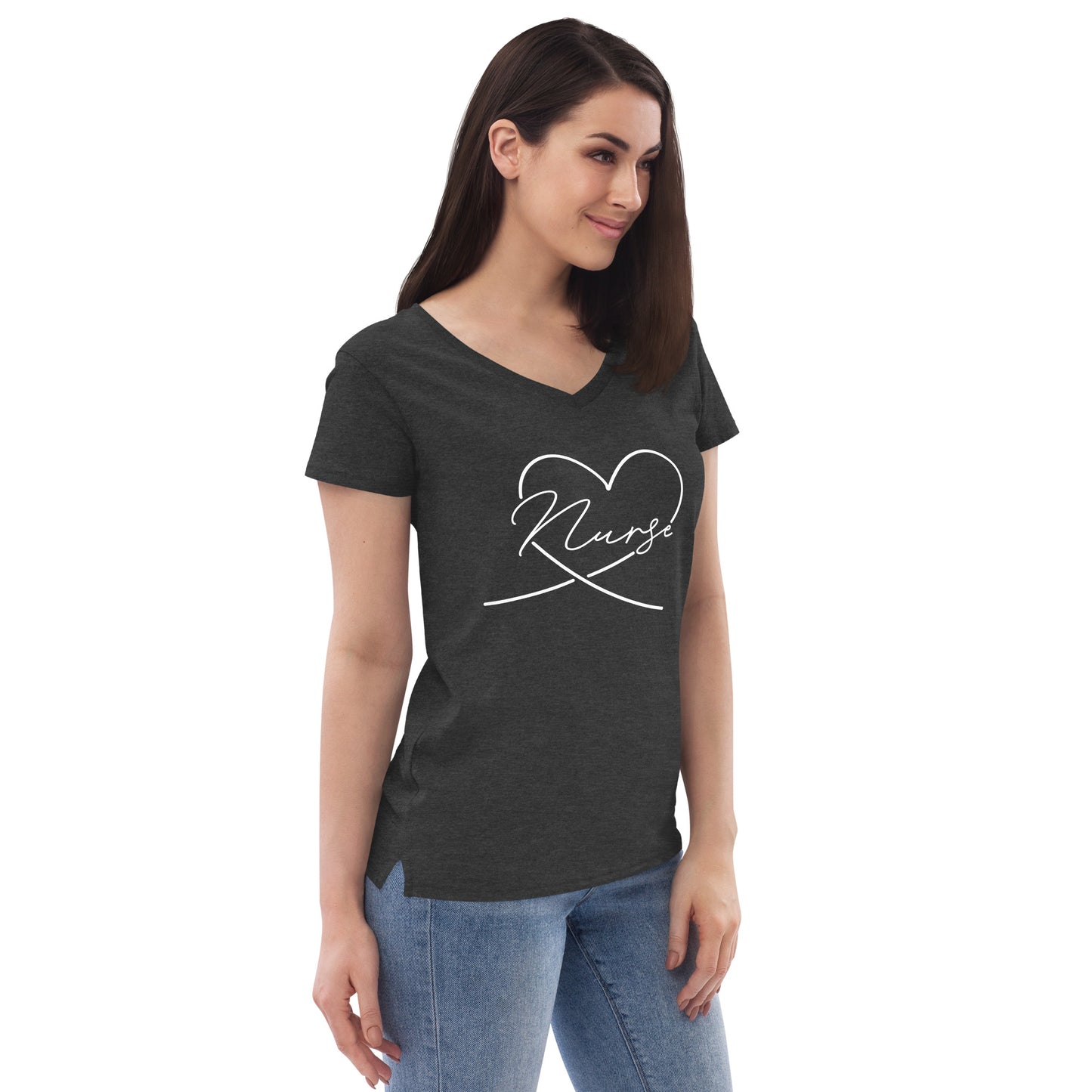 Heart Nurse V-Neck Tee (Black, Dark Grey & Dark Blue)